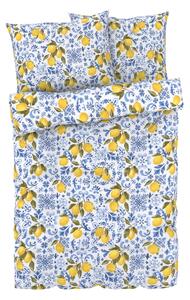 Livarno home Ložní povlečení Renforcé, 200 x 220 cm, 70 x 90 cm (citronová/modrá) (100389461003)