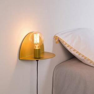 Nástěnné svítidlo s poličkou ve zlaté barvě Homemania Decor Shelfie, délka 15 cm