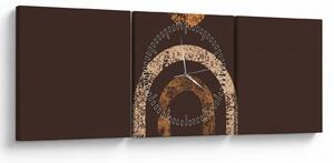 Obraz - Oranžové oblouky N⁰1 (s hodinami) (90x30 cm)