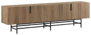 Marckeric Hnědý TV stolek Eldia 200 x 35 cm s dubovým dekorem