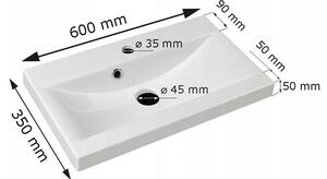 Koupelnová sestava s umyvadlem WINNA - bílá / lesklá bílá