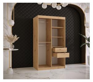 Šatní skříň s posuvnými dveřmi MAYA 3 - šířka 100 cm, dub artisan