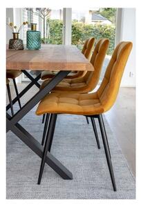 Sada 2 jídelních židlí s hořčicově žlutým potahem ze sametu House Nordic Middelfart
