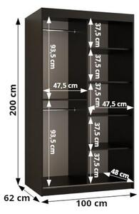 Víceúčelová skříň POLINA 1 - šířka 100 cm, černá
