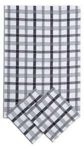 Tegatex Utěrka bavlna 3 ks - moderní káro černá 50*70 cm
