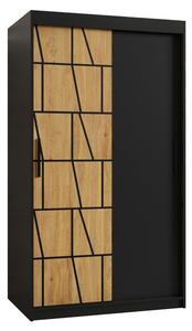 Prostorná šatní skříň MELINA 1 - šířka 100 cm, černá