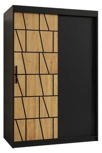 Prostorná šatní skříň MELINA 1 - šířka 120 cm, černá