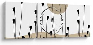 Obraz - Grafická louka N⁰2 (s hodinami) (90x30 cm)