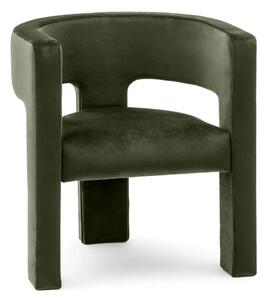 Tmavě zelené designové křeslo ALPAH B VELVET