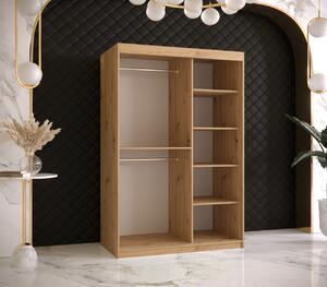 Šatní skříň s posuvnými dveřmi STACY 1 - šířka 120 cm, dub artisan / černá