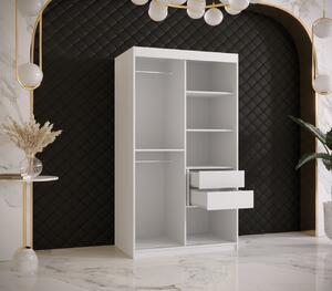 Šatní skříň s posuvnými dveřmi STACY 1 - šířka 100 cm, bílá / černá
