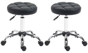 HOMCOM Sada 2 otočných barových židlí s nastavitelnou výškou, otočná židle 48-63 cm, pracovní židle 360° otočná, kancelářská židle pro kancelář, salón