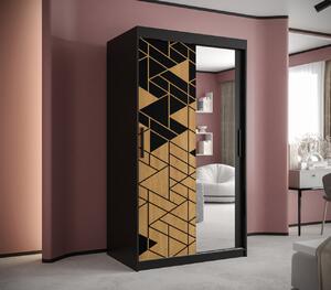 Prostorná skříň s posuvnými dveřmi SAVENA 3 - šířka 100 cm, černá