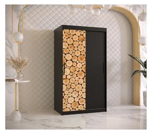 Šatní skříň s posuvnými dveřmi SUZAN 1 - šířka 100 cm, černá
