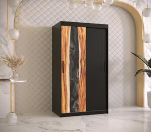 Šatní skříň s posuvnými dveřmi STACY 1 - šířka 100 cm, černá