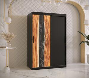 Šatní skříň s posuvnými dveřmi STACY 1 - šířka 120 cm, černá