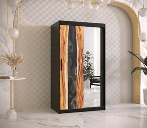 Šatní skříň s posuvnými dveřmi STACY 3 - šířka 100 cm, černá