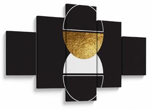Obraz - Abstrakce zlatá a černá N⁰2 (125x70 cm)