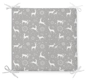 Vánoční podsedák s příměsí bavlny Minimalist Cushion Covers Snowflakes and Deer, 42 x 42 cm