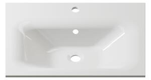 Nábytek do koupelny MERAF - bílý / lesklý bílý + LED a umyvadlo ZDARMA