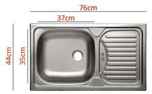 Kuchyně 260/260 cm ROU - dub sonoma / nubian + LED, dřez a příborník ZDARMA