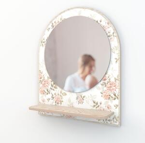 Nastěnné zrcadlo s poličkou ø 35 cm Roses - Dekornik