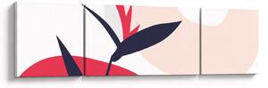 Obraz - Růžová florální abstrakce N⁰1 (170x50 cm)