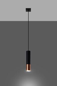 Sollux Lighting Loopez závěsné svítidlo 1x40 W černá-měděná SL.0946