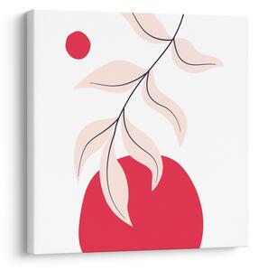 Obraz - Růžová florální abstrakce N⁰2 (30x30 cm)