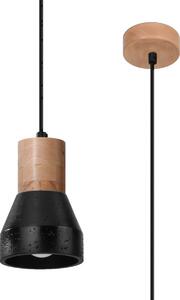 Sollux Lighting Qubic závěsné svítidlo 1x60 W černá-dřevo SL.0963