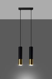 Sollux Lighting Loopez závěsné svítidlo 2x40 W černá-zlatá SL.0953