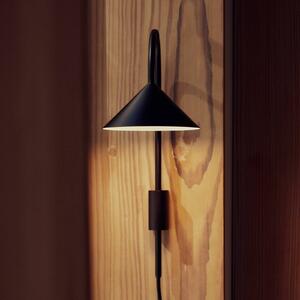 FRANDSEN Nástěnné světlo Grasp, matná černá, 40 cm, se zástrčkou, Černá, Chodba, kov, Design