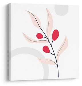 Obraz - Růžová florální abstrakce N⁰3 (30x30 cm)