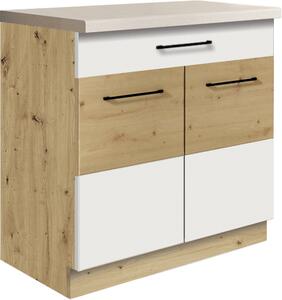 Dolní kuchyňská skříňka se šuplíkem Infinity 6D-80 Barevné provedení: Infinity - gray mat, artisan, Zvolte kování: Basic GTV, Zvolte korpus: Dub sonoma