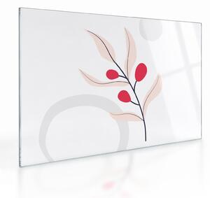 Skleněný obraz - Růžová florální abstrakce N⁰3 (70x50 cm)