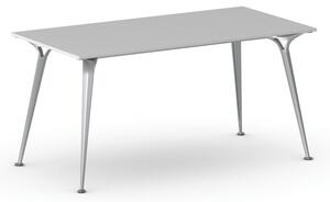 Kancelářský stůl PRIMO ALFA, šedostříbrná podnož, 1600 x 800 mm, šedá