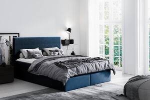 Hotelová jednolůžková postel 120x200 ROSENDO - modrá + topper ZDARMA