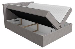 Boxspringová jednolůžková postel 120x200 PABLA - šedá + topper ZDARMA