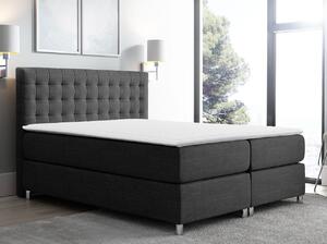 Manželská čalouněná postel 140x200 SADIE - tmavá šedá + topper ZDARMA