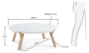 Bílý konferenční stolek Kave Home Solid, Ø 90 cm