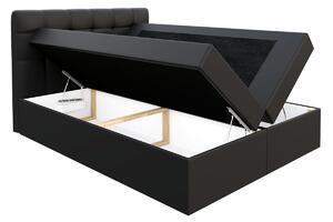 Boxspringová manželská postel 160x200 TOMASA 1 - černá ekokůže + topper ZDARMA