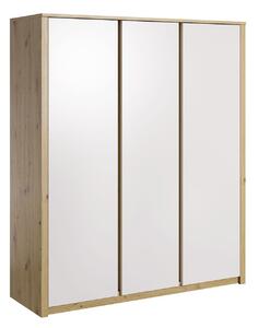Třídveřová šatní skříň 166 cm RITA - dub artisan / bílá