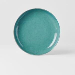 Tyrkysový hluboký keramický talíř ø 20 cm Peacock – MIJ