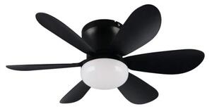 Trio Leuchten R67462132 LUND - Stropní LED černý ventilátor s dálkovým ovladačem, LED 8W, 2700-6500K, Ø 53cm (LED stropní ventilátor stmívatelný ovladačem s možností změny barvy světla)