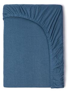 Dětské modré bavlněné elastické prostěradlo Good Morning, 70 x 140/150 cm
