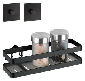 Černá nástěnná police do kuchyně Wenko Turbo-Loc® Gala, šířka 22 cm