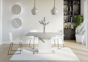 Rozkládací jídelní stůl MARKO - beton / bílý lesk