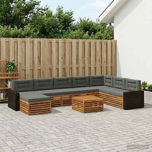 Venkovní pohovková souprava 9 ks Přirozená a Anthracitová 3383755