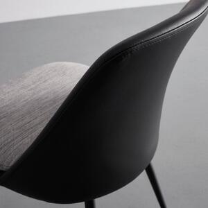 Jídelní Židle Bianca Pravá Kůže/textil Černá