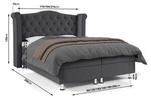 Čalouněná postel ELSA - 120x200, tmavě šedá